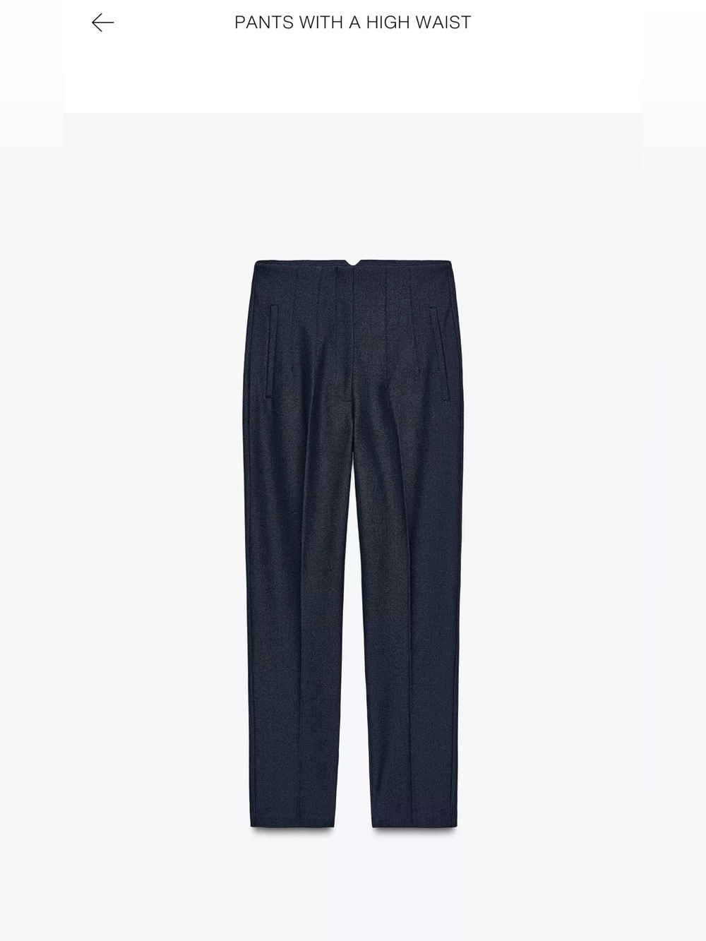 Zara High Waisted Navy Trousers